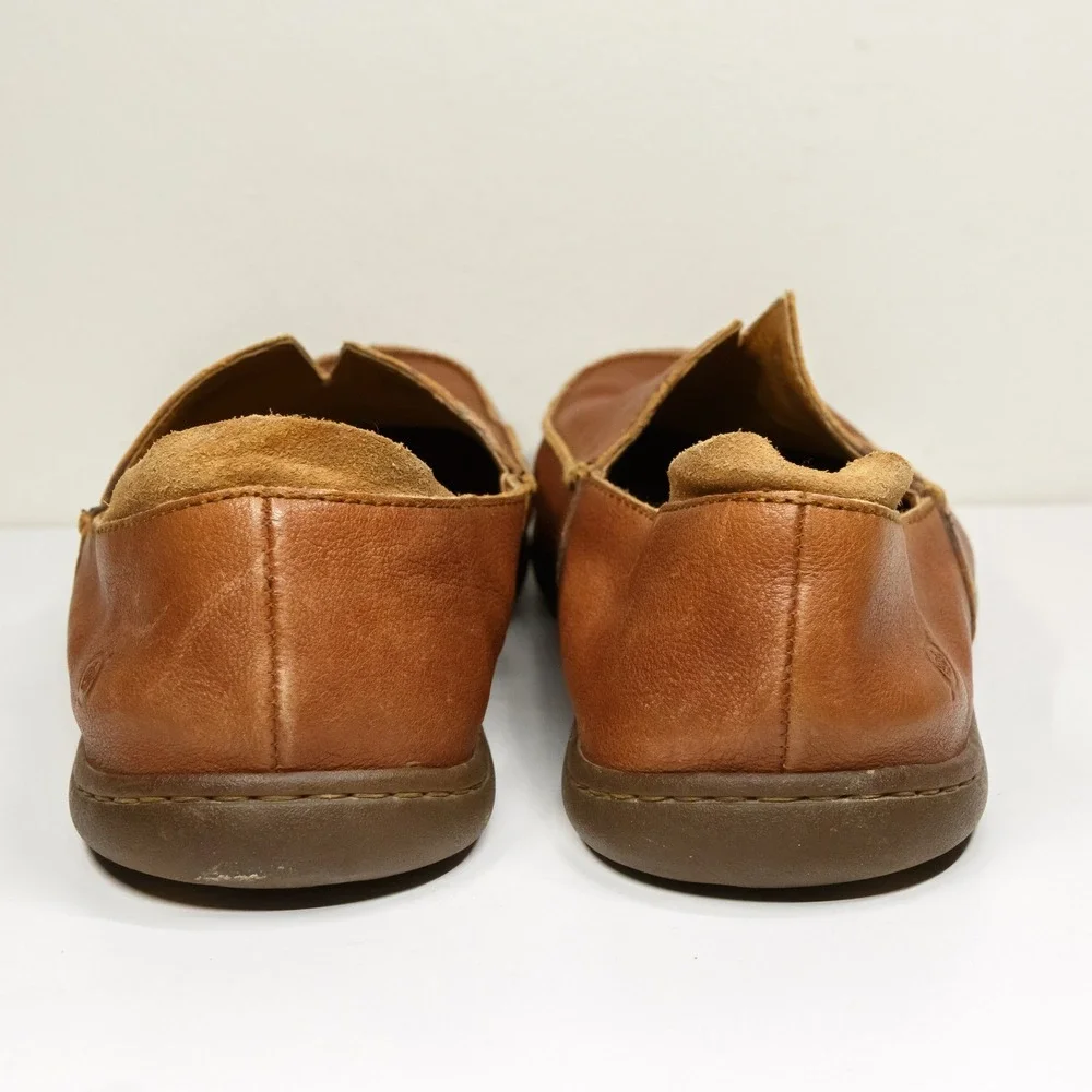 BORN Moc Toe Casual Loafers Cognac Leather‎ Slip On Shoes Mens 12